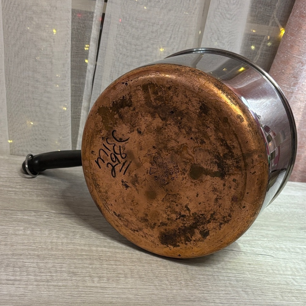Revere Ware Stainless Steel with Copper Bottom Saucepan with Black Handle - Picture 5 of 6